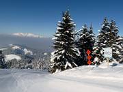 Départ des itinéraires de ski au Nob