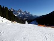 Piste facile de vallée Bellaria vers San Martino di Castrozza