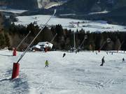Enneigement de la descente vers Mutters