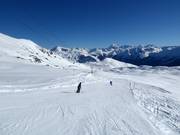 Piste Valbella avec vue sur l'Ortler