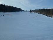 Vue depuis la station de vallée sur la piste