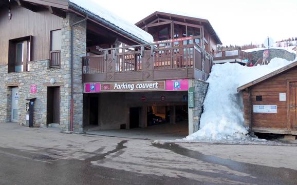 Mont-Blanc: Accès aux domaines skiables et parkings – Accès, parking Espace San Bernardo – La Rosière/La Thuile