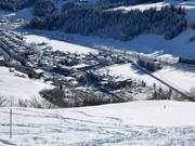 Vue sur le quartier de Heinfels à Sillian