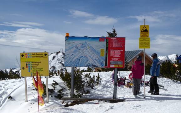 Massif du Salzkammergut: indications de directions sur les domaines skiables – Indications de directions Feuerkogel – Ebensee