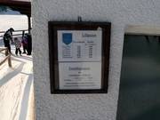 Informations sur les prix à la station de vallée