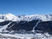 Vue sur les pistes de Mottolino