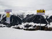 Signalisation des pistes dans le domaine skiable Rinerhorn