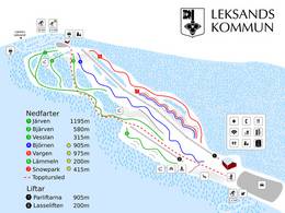Plan des pistes Granberget – Leksand