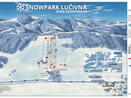 Plan des pistes Lučivná Snowpark