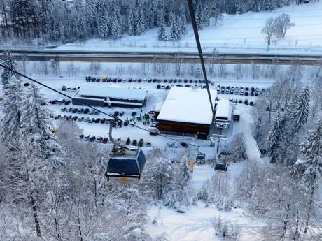 Autriche occidentale: Accès aux domaines skiables et parkings – Accès, parking Sonnenkopf – Klösterle