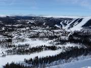 Vue sur les hébergements à Tandådalen