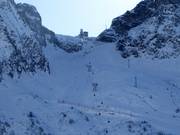 Piste noire Paradiso depuis le glacier Presena