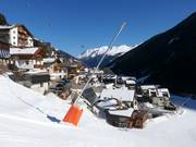 Enneigement de la descente vers la vallée