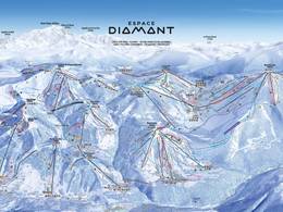 Plan des pistes Espace Diamant – Les Saisies/Notre-Dame-de-Bellecombe/Praz sur Arly/Flumet/Crest-Voland