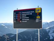 Signalisation des pistes dans le domaine skiable Spieljoch