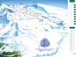 Plan des pistes Mount Parnassos – Fterolakka/Kellaria