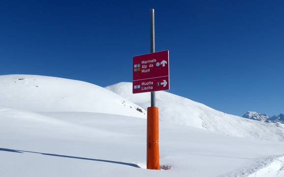 Val Müstair: indications de directions sur les domaines skiables – Indications de directions Minschuns – Val Müstair-Tschierv