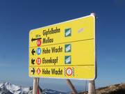 Signalisation des pistes dans le domaine skiable de Damüls-Mellau