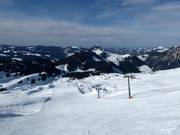 Vue sur le snowpark jusqu'au Roggenstock