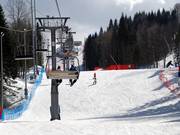 Piste B3 sous le télésiège rapide quatre places B1