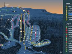 Plan des pistes Vassfjellet – Klæbu/Trondheim