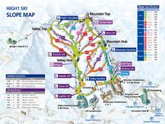 Plan des pistes High1 Resort