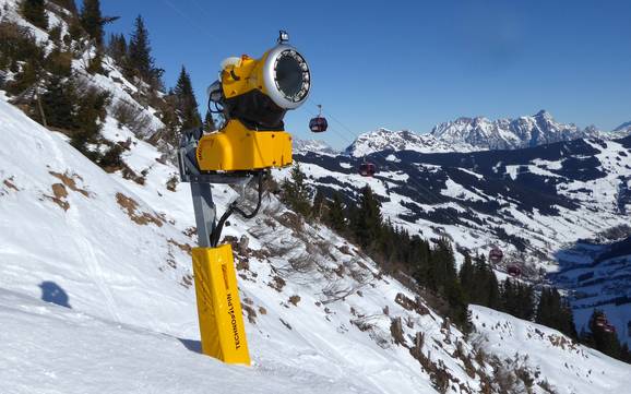 Fiabilité de l'enneigement Leoganger Tal (vallée de Leogang) – Fiabilité de l'enneigement Saalbach Hinterglemm Leogang Fieberbrunn (Skicircus)