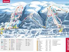 Plan des pistes Duved/Tegefjäll