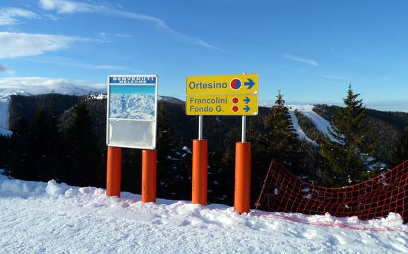 Vicence: indications de directions sur les domaines skiables – Indications de directions Folgaria/Fiorentini