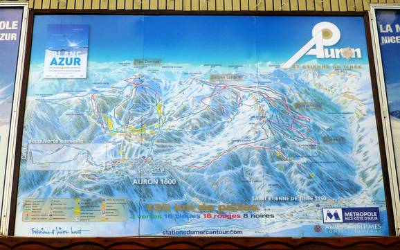 Vallée de la Tinée: indications de directions sur les domaines skiables – Indications de directions Auron (Saint-Etienne-de-Tinée)