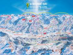 Plan des pistes Schladming – Planai/Hochwurzen/Hauser Kaibling/Reiteralm (4-Berge-Skischaukel)