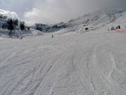 Piste damée dans le domaine skiable Brévent-Flégère