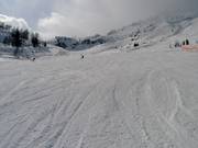 Piste damée sur le domaine skiable de Brévent-Flégère