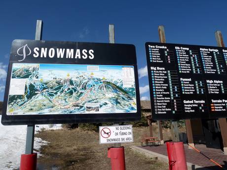 Monts Elk: indications de directions sur les domaines skiables – Indications de directions Snowmass