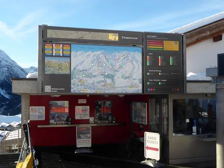 Engadine: indications de directions sur les domaines skiables – Indications de directions Scuol – Motta Naluns