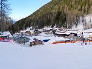Vue sur les hôtels à Pampeago