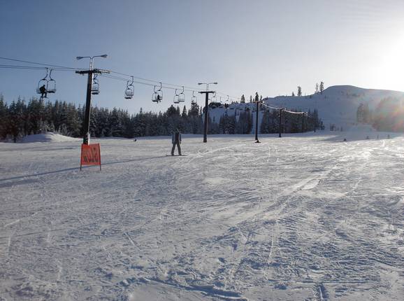 Large et facile piste dans le domaine skiable Soda Springs
