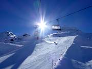 Descente Karjoch avec des conditions de piste idéales pour le carving