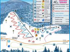 Plan des pistes Rudno – Železniki