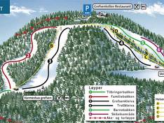 Plan des pistes Oslo Skisenter Grefsenkollen