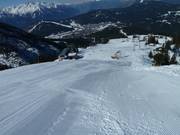 La pente raide est bien préparée.