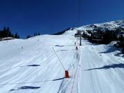 Vue sur les pistes dans la partie supérieure