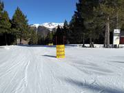 Propres pistes pour débutants au télésiège quatre places Robellóns