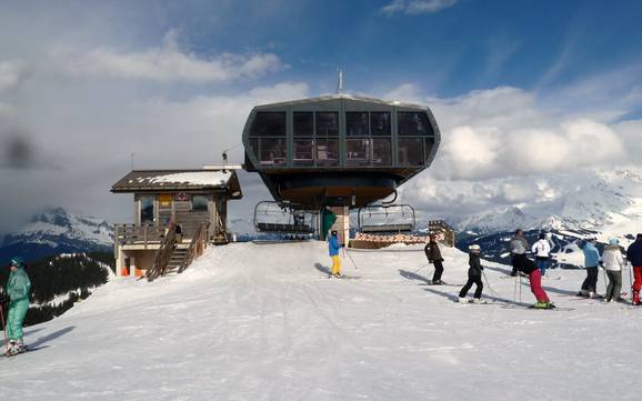 La plus haute gare aval dans le Val d'Arly – domaine skiable Les Portes du Mont-Blanc – Combloux/Megève le Jaillet/La Giettaz