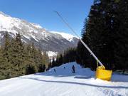 Enneigement de la descente vers la vallée