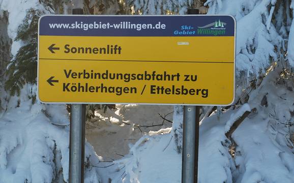 Waldeck-Frankenberg: indications de directions sur les domaines skiables – Indications de directions Willingen – Ettelsberg
