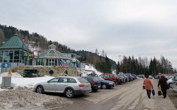 Hochsteiermark: Accès aux domaines skiables et parkings – Accès, parking Zauberberg Semmering