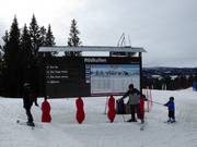 Plan des pistes avec signalisation des pistes dans le domaine skiable d’Åre