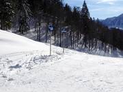 Marquages des pistes dans le domaine skiable Loser