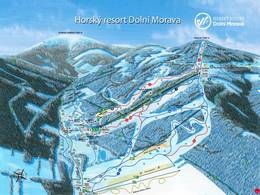 Plan des pistes Dolní Morava – Králický Sněžník